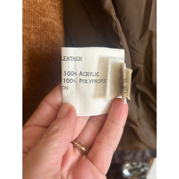 VTG Sears The Leather Shop Mens Size 42 Jacket Removable Lining Brown Buttons - Picture 13 of 13